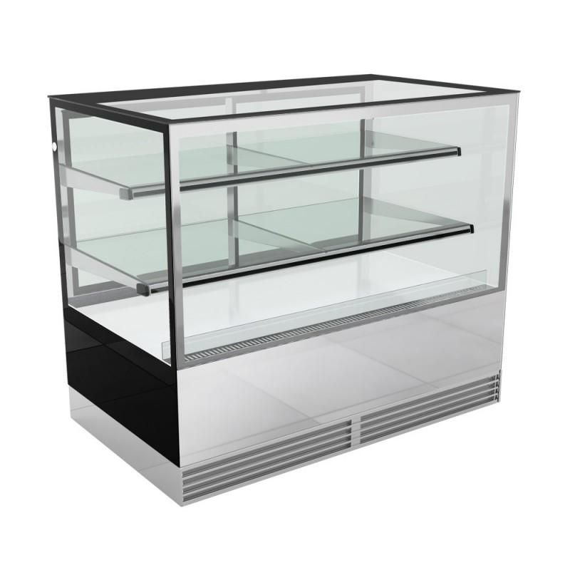 Vitrine de pâtisserie 1 0m avec led 2 tablettes droite professionnel