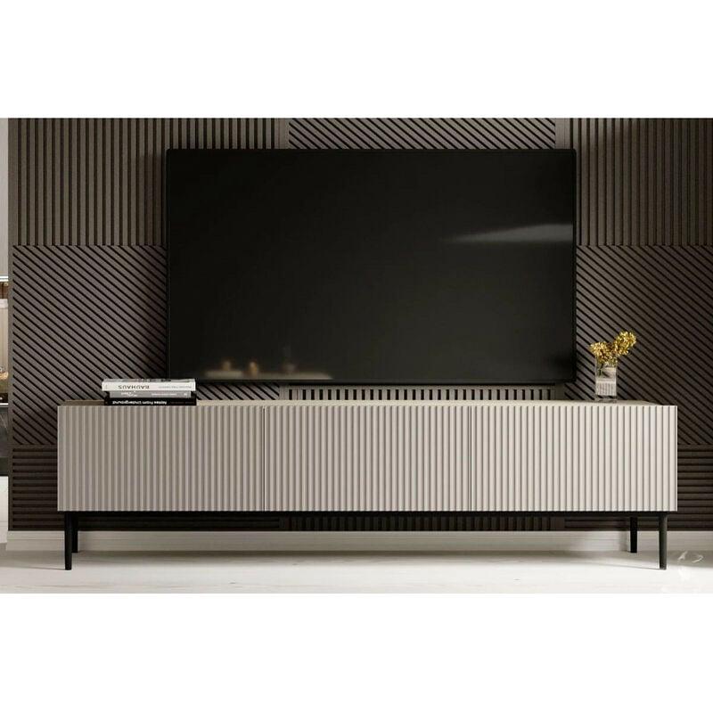 BOBOCHIC MEUBLE TV MEUBLE TV 200 CM KASHA PIEDS NOIR BEIGE BEIGE