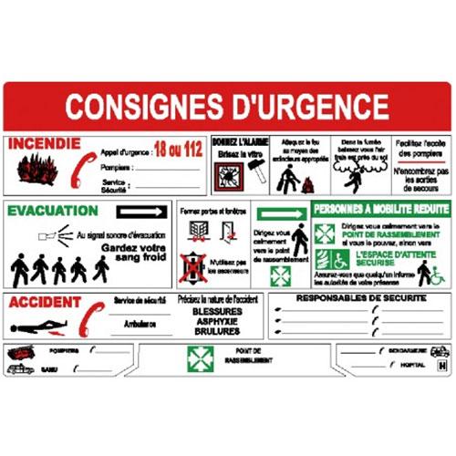 Panneau Consignes D'urgence A3