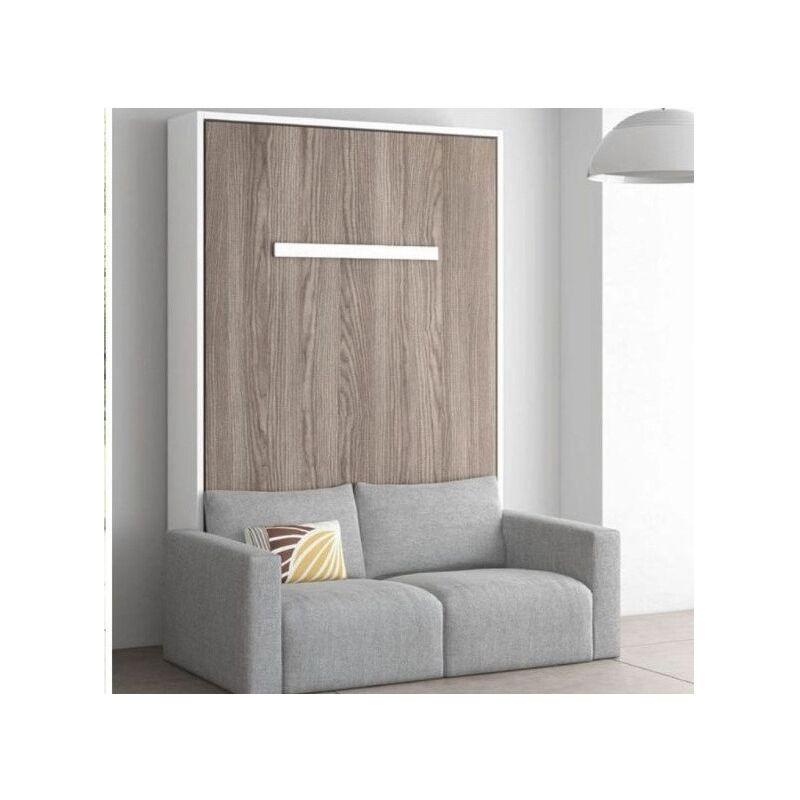 LES TENDANCES LIT ESCAMOTABLE VERTICAL 90X200 CM AVEC CANAPÉ TISSU