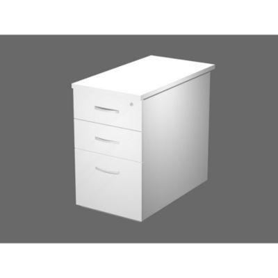 CAISSON MÉLAMINÉ HAUTEUR BUREAU WOOD 3 TIROIRS BLANC Comparer les prix