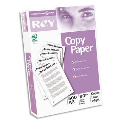 PAPIER REY COPY PAPER BLANC 80 G A3 RAMETTE DE 500 FEUILLES