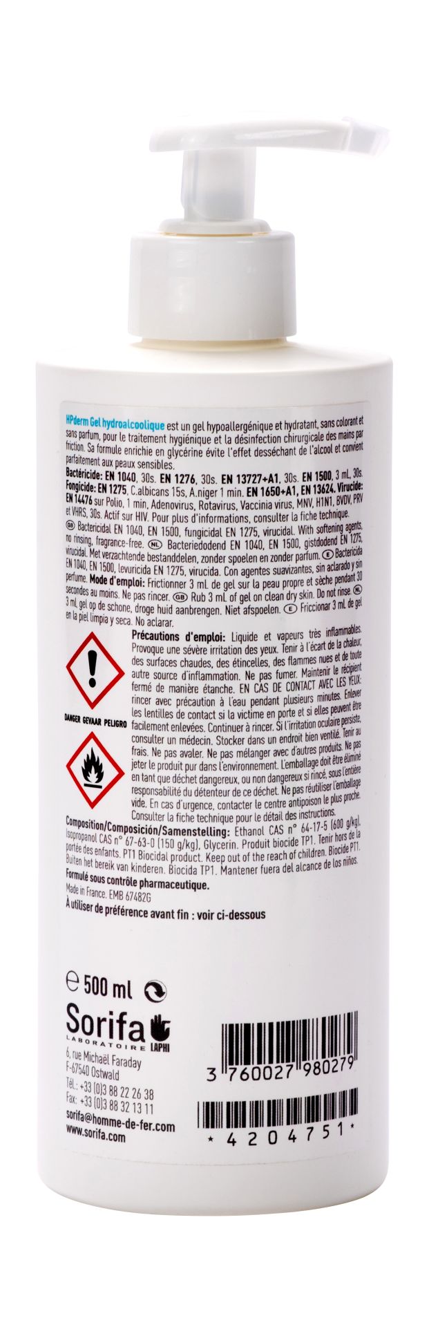 Hpderm Gel Hydroalcoolique D Sinfection Des Mains Par Friction