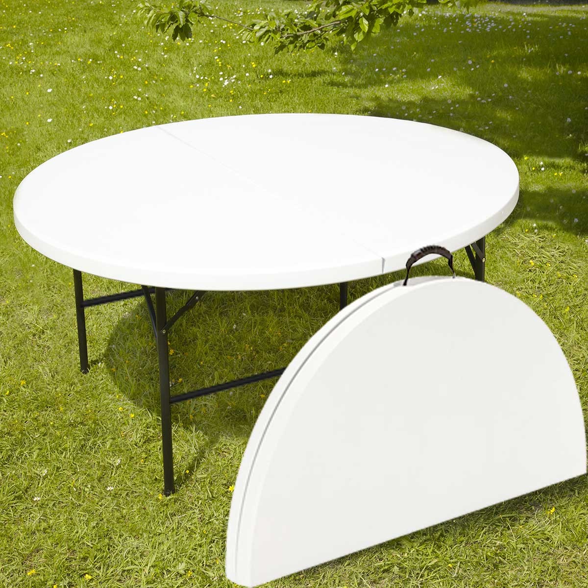 Table Ronde Et Chaises Pliantes 10 Places 180cm Pehd MOBEVENTPRO