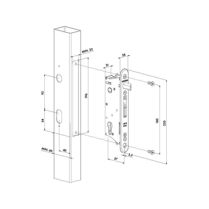 Serrure Encastrer Sixtylock Tout Inox Coffre De Axe Carr