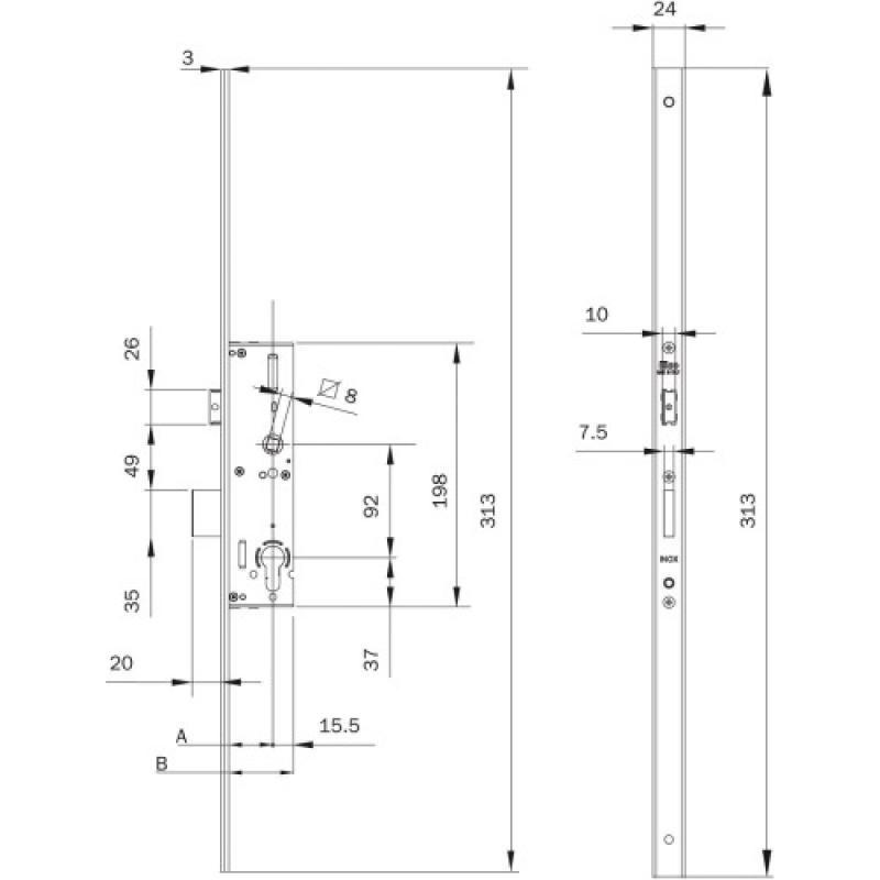 Serrure Performa Point Axe Mm Entraxe Mm T Ti Re Plate De X