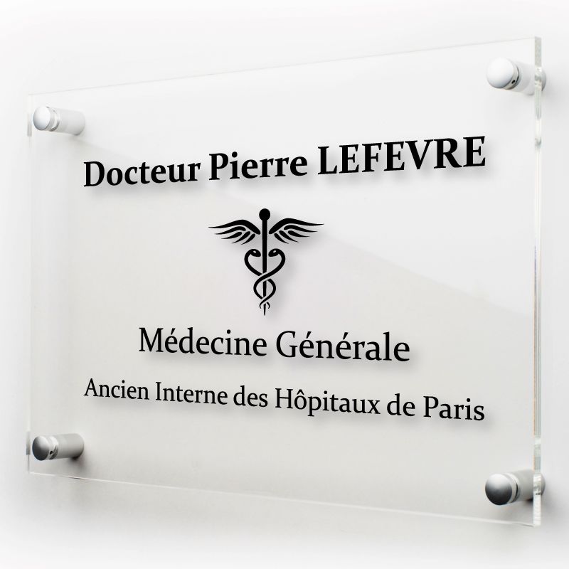 Plaque professionnelle en plexiglas