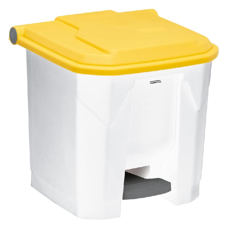 ROSSIGNOL Poubelle à pédale haccp 30 L Utilo - blanc / jaune_0