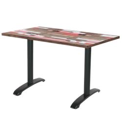 Restootab - Table 120x70cm - modèle Bazila bois redden wood - marron fonte 3701665200404_0