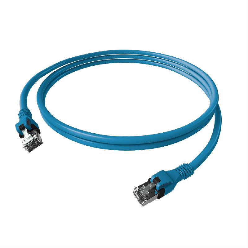 Cordon EasyLan DualBoot PushPull IP20, Cat.6A (Classe EA), S/FTP, bleu, 1,5 m_0