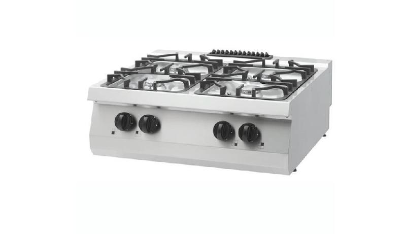 Heavy Duty cuisinière - 4 brûleurs - unité double - profondeur 70 cm - 30kW - gaz_0