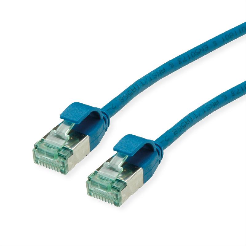 ROLINE RM Cordon DataCenter U/FTP Cat.6A (Classe EA), slim, bleu, 1,5 m_0