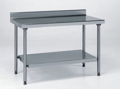 Table inox adossée avec étagère basse TOURNUS EQUIPEMENT - Référence : 424 940_0