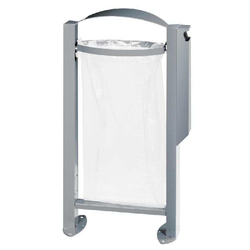 ROSSIGNOL Corbeille vigipirate sur pied arkea - 60 L - avec cendrier 3l - gris metal_0