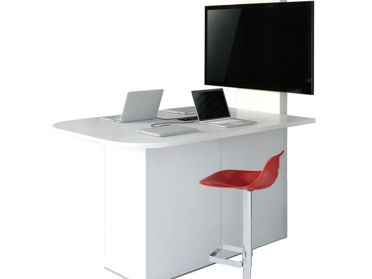 Table multimédia design élégant et épuré, pour les réunions d'affaire, les présentations et le travail en équipe -OGI V_0