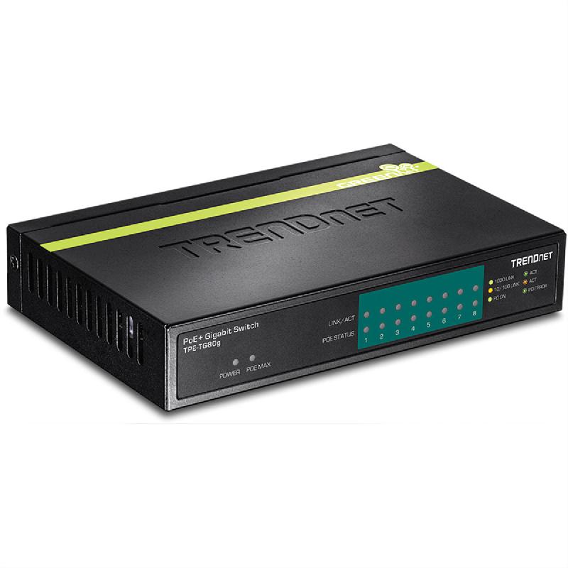 Trendnet tpe-tg80g switch poe 8 ports greennet gigabit_0