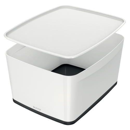 Leitz boîte mybox medium avec couvercle en abs. Coloris blanc fond noir_0
