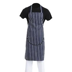 Whites Chefs Clothing Tablier bavette avec poche Whites rayé marine et blanc - A535_0