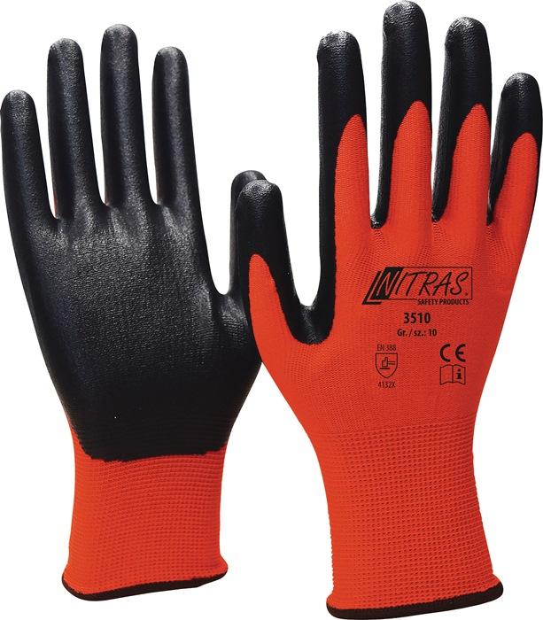 Gant mousse de nitrile taille 8 rouge/noir Nylon avec un revêtement en nitrile EN 388 catégorie EPI II NITRAS_0