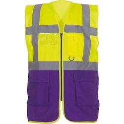 Gilet multifonction haute visibilité  jaune|violet T.3XL Yoko - XXXL polyester 6933883202411_0