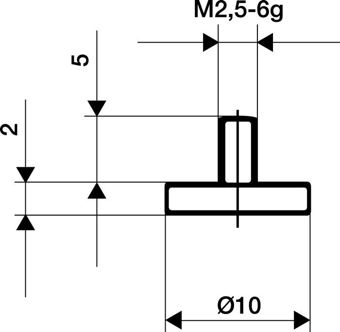 Palpeur D. 20 mm plan M2,5 acier adapté à  horloges de mesure Kà„FER_0