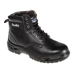 Portwest - Chaussures de sécurité montantes en cuir croute Steelite S3 Noir Taille 42 - 42 noir matière synthétique 5036108174942_0