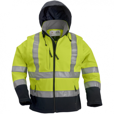 Veste manches amovible jaune marine - SOFTSHELL - Coverguard | 70630_0