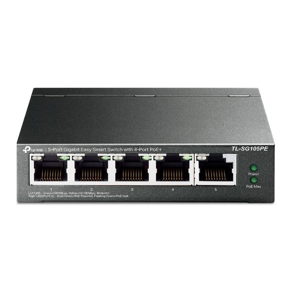 TP-Link TL-SG105PE commutateur réseau Géré L2 Gigabit Ethernet (10/100/1000) Connexion Ethernet, supportant l'alimentation via ce port (PoE) Noir_0