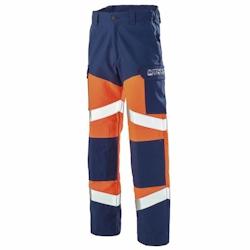 Cepovett - Pantalon résistant à la flamme en polyester majoritaire SILVER TECH 260 Orange / Bleu Marine Taille 3XL - XXXL 3603622343783_0