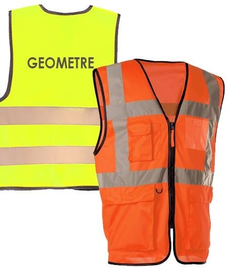 Gilet haute visibilité multi-poches GEOMETRE, Coloris : Orange Fluo, Taille : XL_0