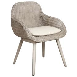 AUBRY GASPARD fauteuil en rotin gris et bois - 3238920769388_0