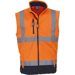 Bodywarmer softshell haute visibilité  orange|marine T.XXL Yoko - XXL polyester 6933883200608_0