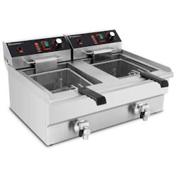 Friteuse électrique professionnelle double cuve 2x16L - Puissance 2 x 3,25KW - Idéale pour restaurants, cafés, cantines - Equipementpro - EF-162V_0