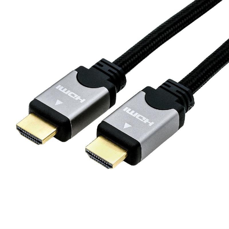 ROLINE Câble HDMI High Speed avec Ethernet, noir/argent, 1 m_0