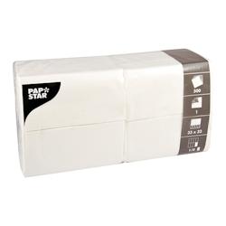 Papstar Serviettes, 1 pli pliage 1/8 33 cm x 33 cm blanc - blanc papier 16109_0