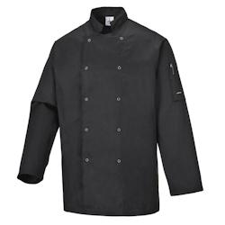 Portwest - Veste de cuisine manches longues SUFFOLK Noir Taille L - L noir 5036108183906_0