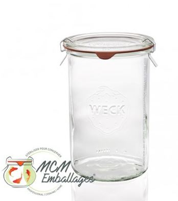 6 bocaux Weck® droit 1050 ml avec couvercle et joint ø 100 mm  (clips non inclus)  - WN000033_0