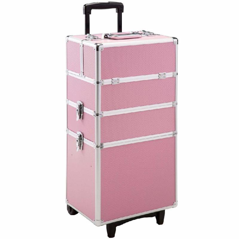 Malette valise de rangement rose gold pour produits ongles