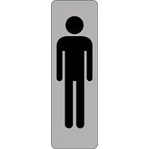 Panneau - Silhouette Homme WC Vertical - Adhésif  - 150 x 47 - Argent - Lot de 2_0