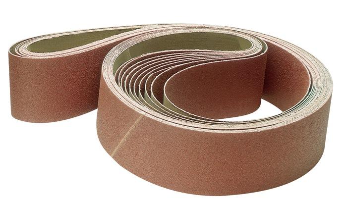 Bande abrasive L. 2000 mm l. 75 mm granulation 120 pour bois/métal corindon PROMAT_0