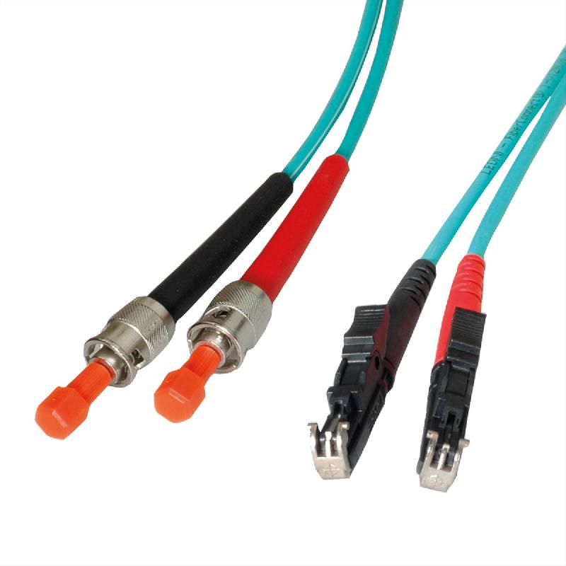 LEONI Câble FO duplex 50/125µm OM3, R&M / Euromicron E2000/ST, 2 m_0