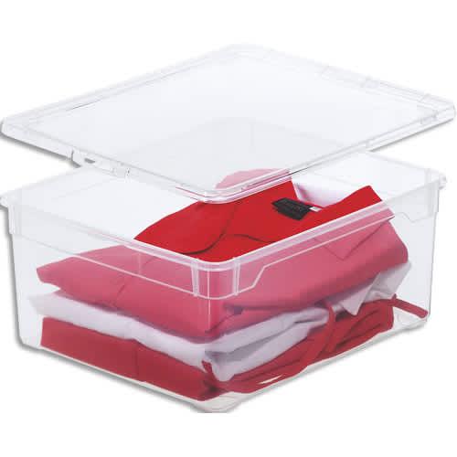 Sundis boîte clear box rangement polypropylène superposable combinable gamme clear box 18l 40xh17x33,5cm_0
