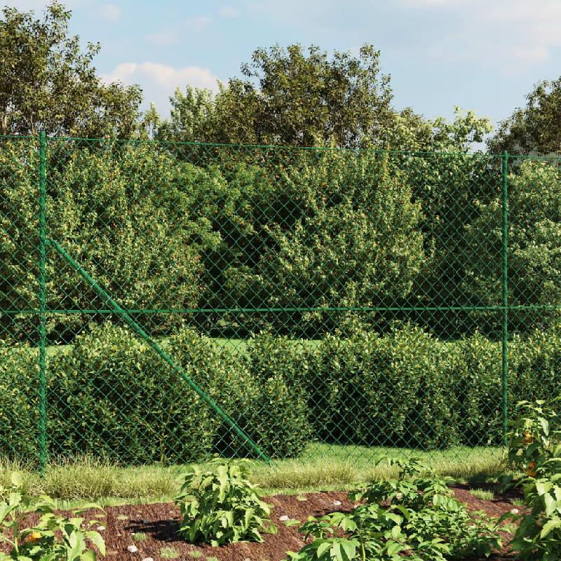Vidaxl clôture à mailles losangées avec bride vert 1,8x10 m 153941_0