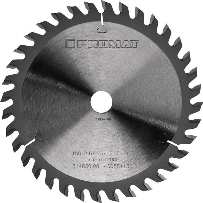 Lame pour scie circulaire de précision D. Ext. 216 mm nombre dents 48-nég. WZ perçage 30 mm l. De coupe 3,0 mm carbure PROMAT_0