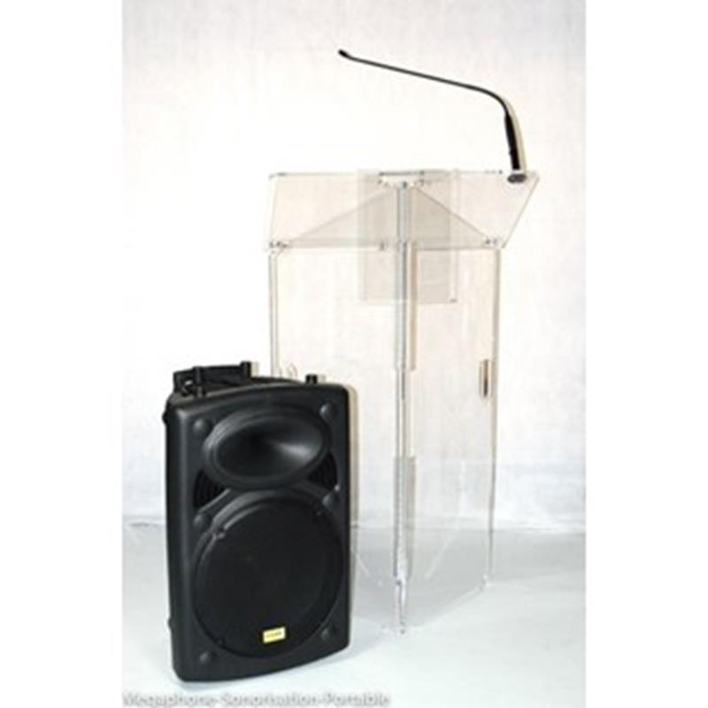 Pupitre de conférence plexi amplifie 450 watts pliable_0