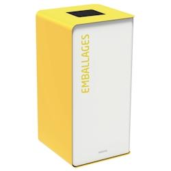 CUBATRI - Borne de tri blanc support sac 75L emballages jaune - 54844 - ROSSIGNOL - jaune métal 54844_0