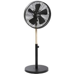 CALIFORNIA Noir & Bois - Ventilateur sur pied Ø40cm 50W oscillant usage non-intensif FARELEK - noir 3666749452219_0