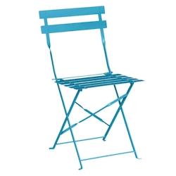 Chaises de terrasse pliantes en acier Bolero bleu turquoise (Lot de 2) - GK982_0