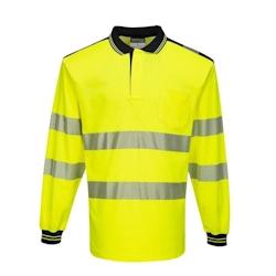 Portwest - Polo manches longues PW3 HV Jaune / Noir Taille S - S 5036108303595_0