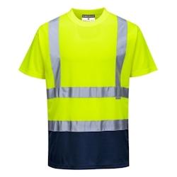 Portwest - Tee-shirt manches courtes bicolore HV Jaune / Bleu Marine Taille 5XL - XXXXXL 5036108301676_0